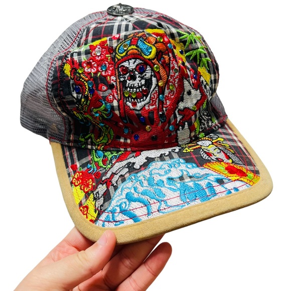 Ed Hardy Accessories - Ed Hardy Embellished and bedazzle embroidery Trucker hat!